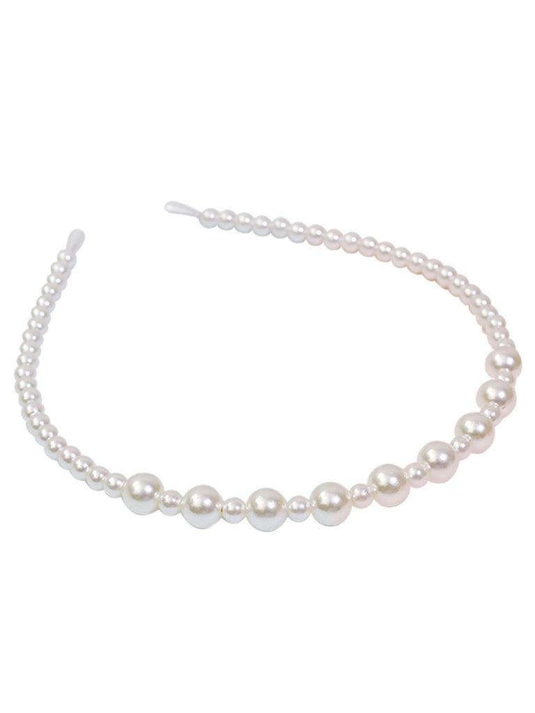 Retro White Pearls Headband