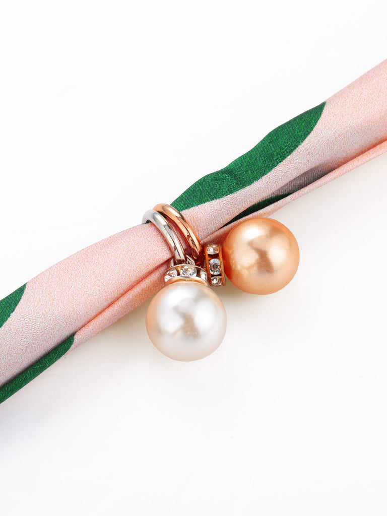 Retro Polka Dot Pearl Mulberry Silk Necklace
