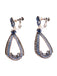 Blue Rhinestone Hollow Out Dangle Earrings