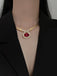 2PCS Gold Glass Rehinestone Alloy Necklace