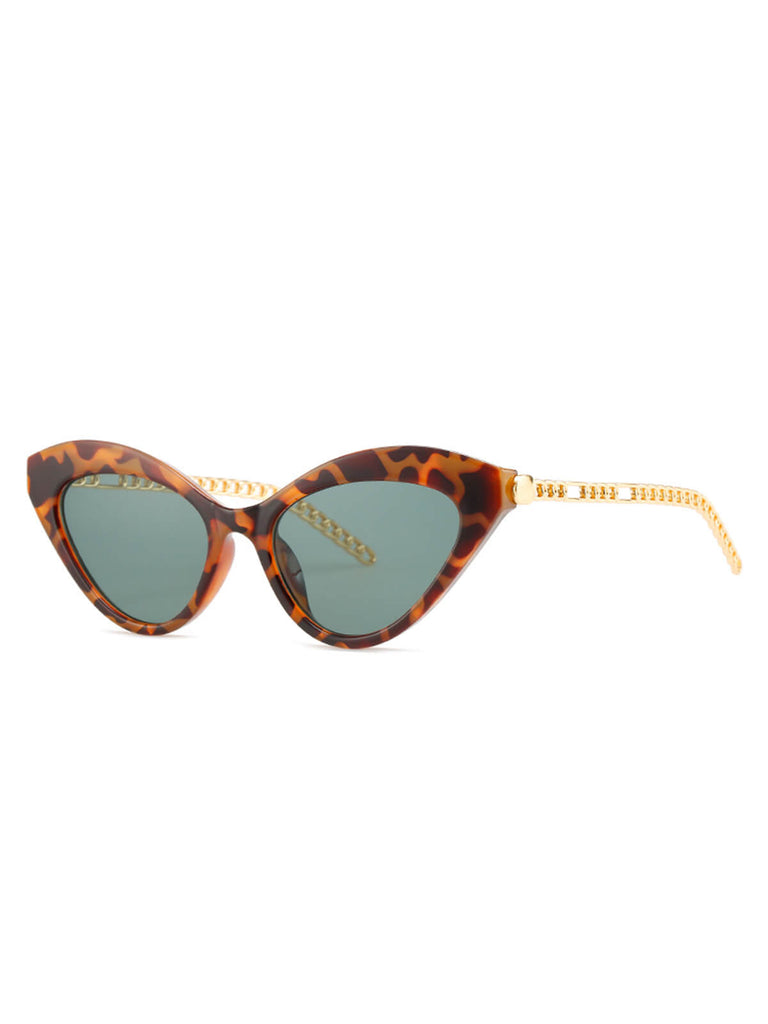 Vintage Alloy Temple Geometric Frame Sunglasses