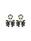 Retro Polka Dots Bow Pearls Earrings