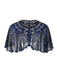 [US Warehouse] Blue 1920s Shawl Beaded Sequin Flapper Cape