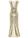 1920s Sequin Art Deco Maxi Dress