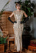 [US Warehouse] Apricot 1920s Sequin Art Deco Maxi Dress