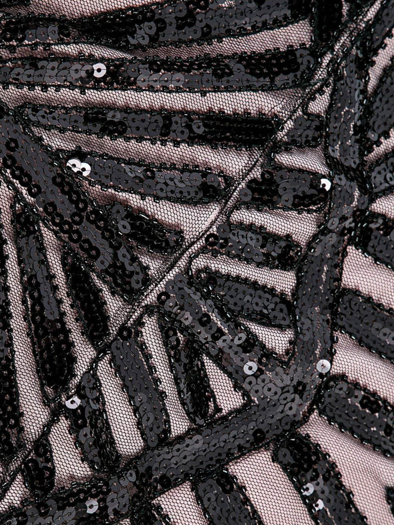 1920s Sequin Art Deco Maxi Dress