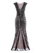 1920s Sequin Art Deco Maxi Dress