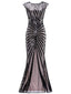 1920s Sequin Art Deco Maxi Dress