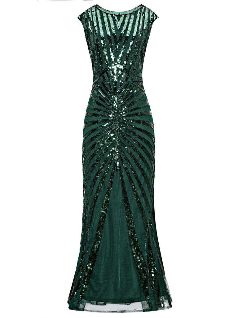 1920s Sequin Art Deco Maxi Dress | Retro Stage