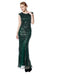 [US Warehouse] Green 1920s Sequin Art Deco Maxi Dress