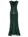 [US Warehouse] Green 1920s Sequin Art Deco Maxi Dress