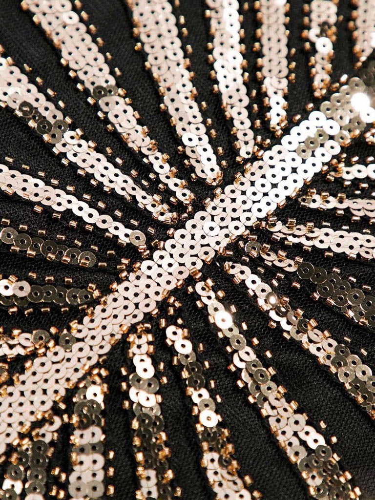 1920s Sequin Art Deco Maxi Dress