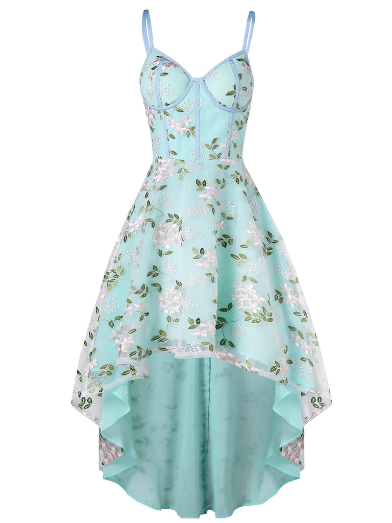 2PCS 1950s Ruffle Dress & Floral Embroidery Dress