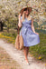 US Only Blue 1950s Polka Dot Swing Dress