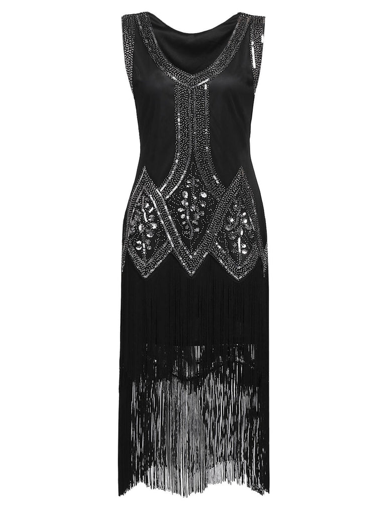 [US Warehouse] 1920s Beaded Fringed Flapper Dress