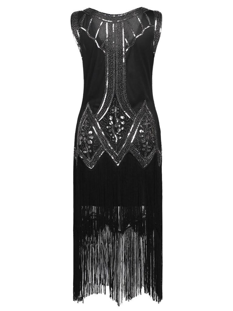 [US Warehouse] 1920s Beaded Fringed Flapper Dress