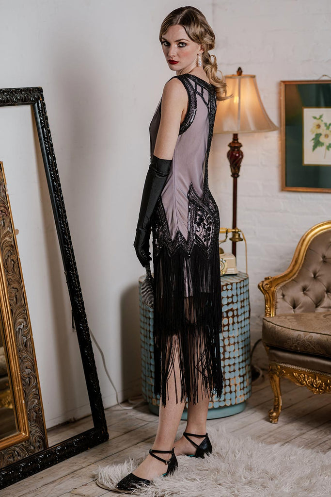 Champagne V-Neck Sequins 1920s Flapper Dress with Fringes | Flapper dress, 1920s  flapper dress, 20s fashion dresses