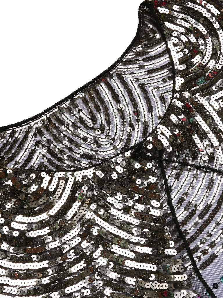 1920s Sequin Bridal Shawl Cape