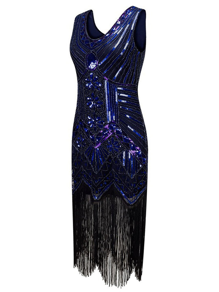 1920s Beaded Fringed Flapper Dresses