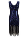 [US Warehouse] Blue 1920s Beaded Fringed Flapper Dresses