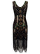 [US Warehouse] Gold 1920s Beaded Fringed Flapper Dresses