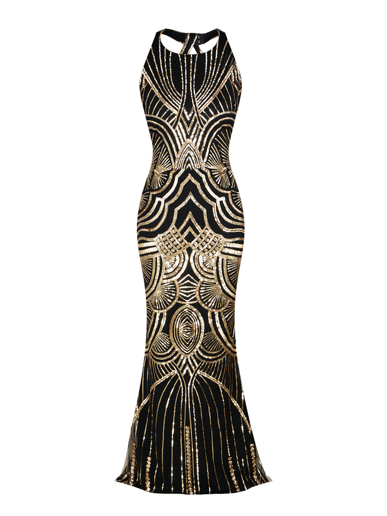 [US Warehouse] 1920s Sequin Backless Formal Dress