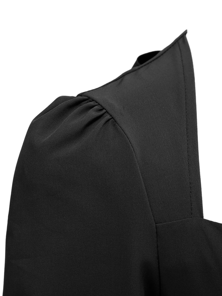 1950s Solid 3/4 Sleeve Dress