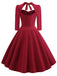 1950s Solid 3/4 Sleeve Dress