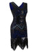 [US Warehouse] Blue Plus Size 1920s Sequined Dress