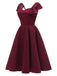 1950S Satin Solid Swing Dress