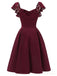 1950S Satin Solid Swing Dress