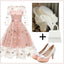3/4 Sleeve 1950s Floral Embroidery Dress