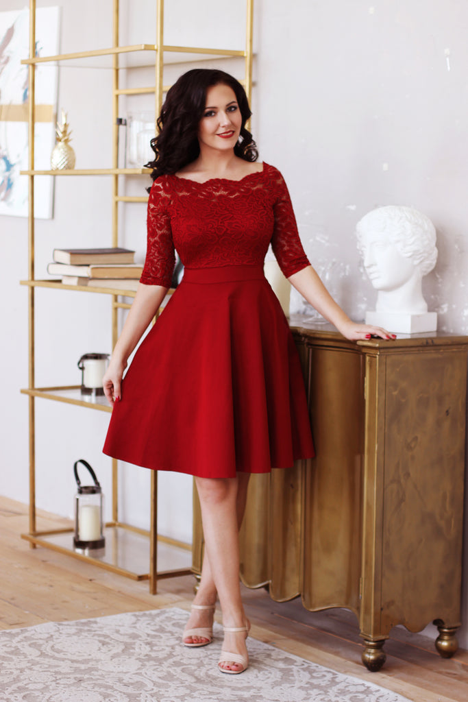 Corrine Elegant Off The Shoulder Bodycon Dress Red | Red bodycon dress,  Bodycon dress, Dress