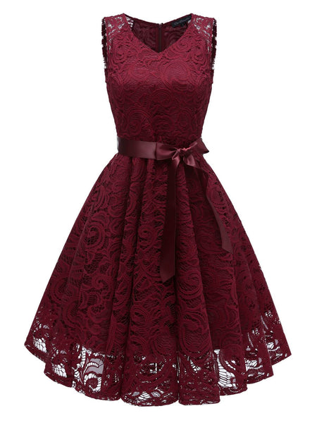 1950s Lace V Neck Bow Dress | Retro Stage