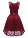 1950s Lace V Neck Bow Dress
