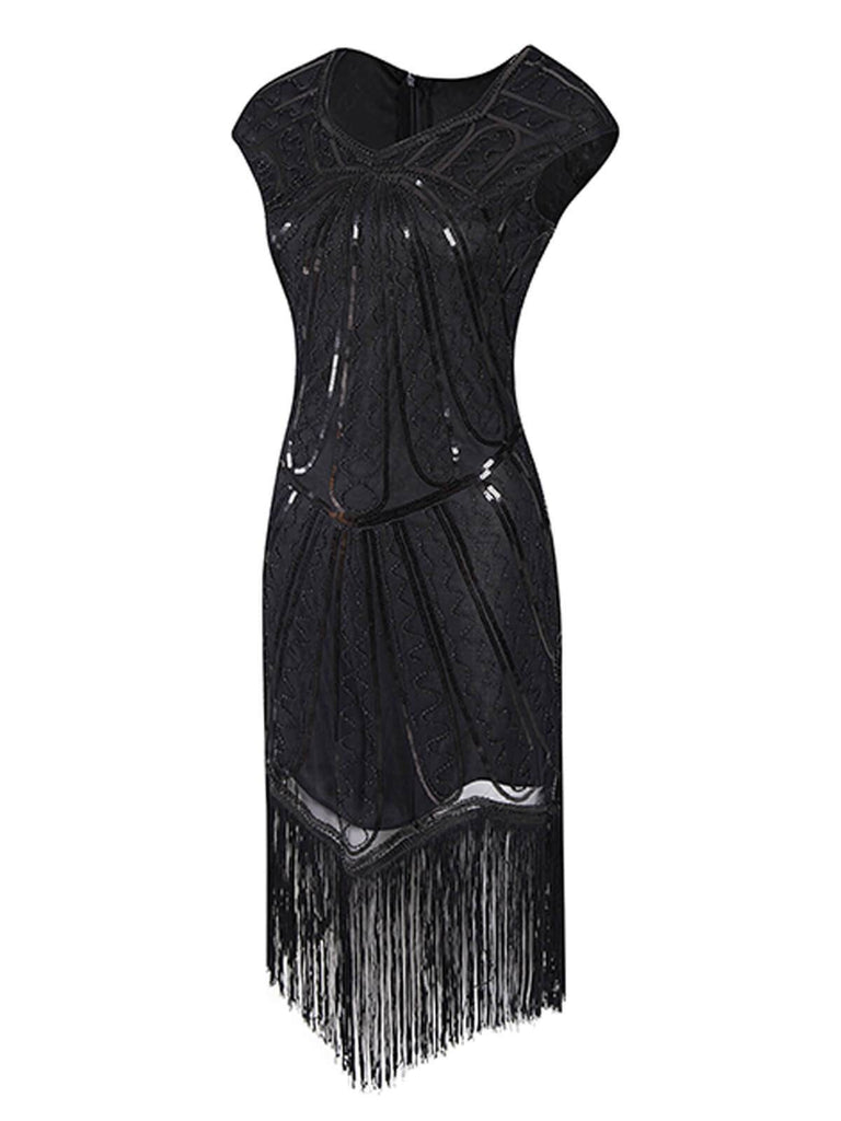 1920s Sequin Fringed Gatsby Dress