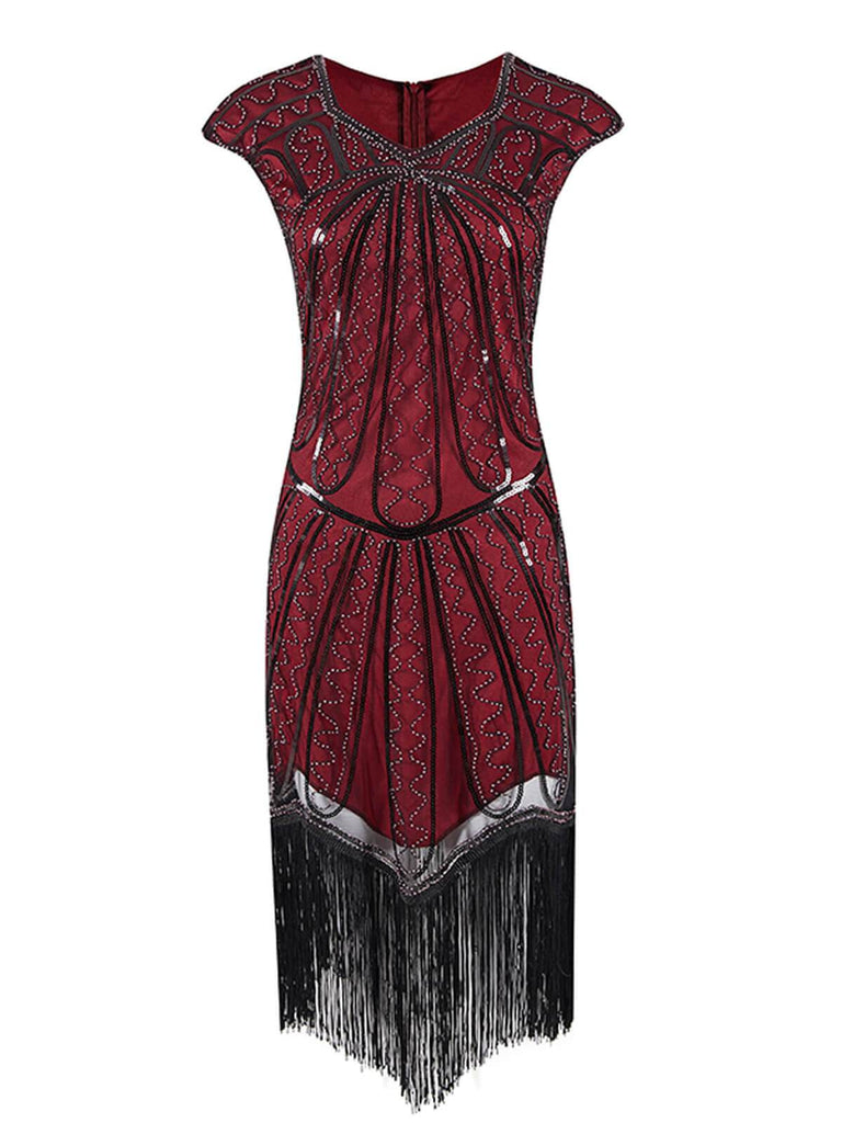 1920s Sequin Fringed Gatsby Dress