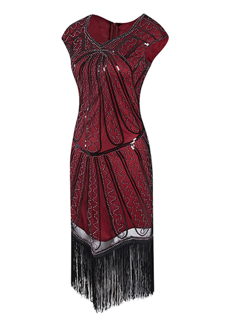 1920s Sequin Fringed Gatsby Dress