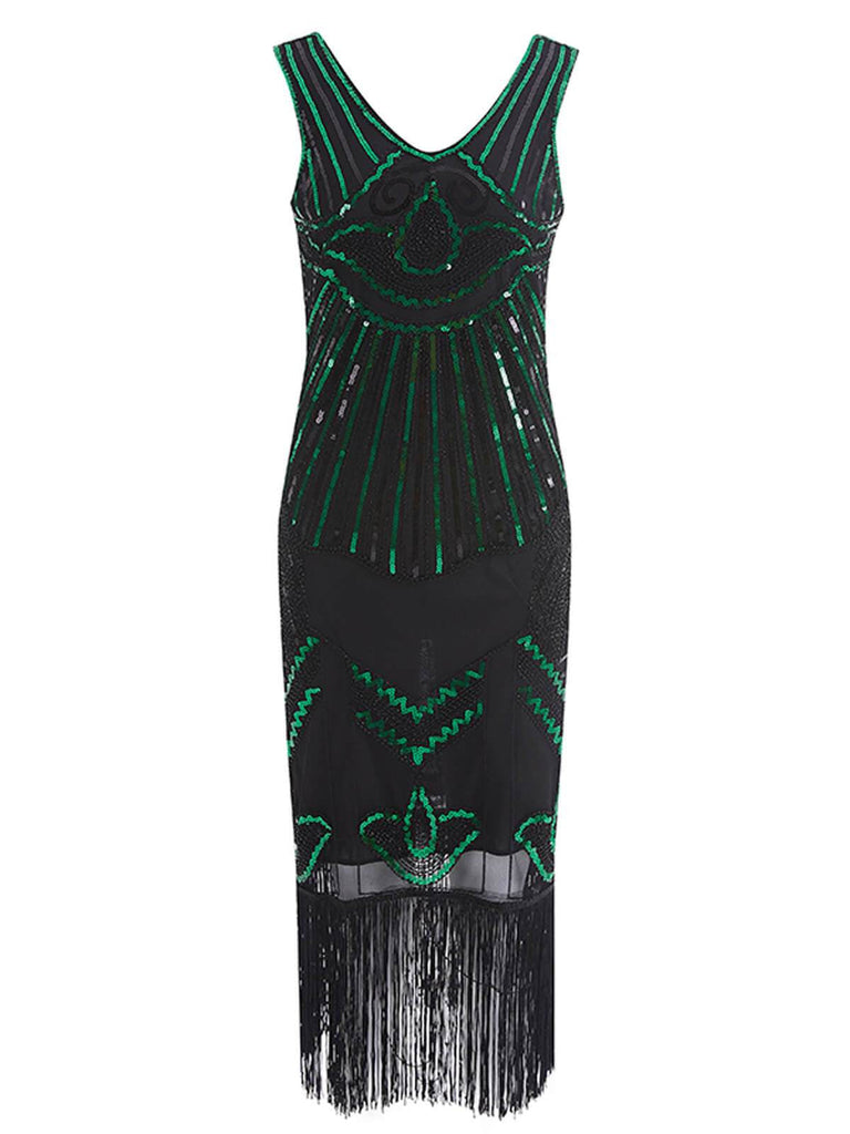 Green 1920s Sequin Flapper Gatsby Dress
