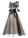 [US Warehouse] Black 1950s Mesh Swing Dress