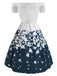 1950s Butterfly Off Shoulder Dress