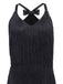 [US Warehouse] Black 1920s Back Bow Tassel Flapper Dress