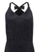 Black 1920s Back Bow Tassel Flapper Dress