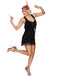 [US Warehouse] Black 1920s Back Bow Tassel Flapper Dress
