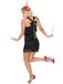 [US Warehouse] Black 1920s Back Bow Tassel Flapper Dress