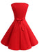 Red 1950s Sweetheart Swing Dress