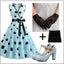 1950s Bow Polka Dot Swing Dress