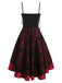 1950s Patchwork High Low Hem Strap Dress