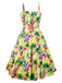 Yellow 1950s Flamingo Swing Dress