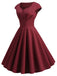 1950s Solid Sweetheart Swing Dress
